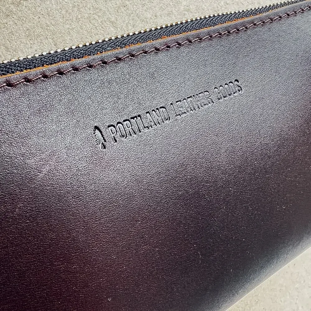 Portland Leather Goods Accordion Zip Wallet Full Grain In Grizzly MSRP $118 NWOT